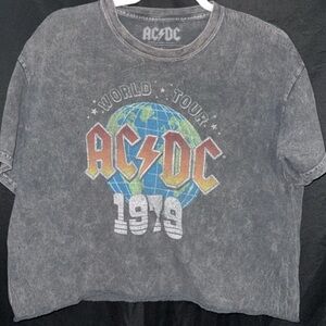 AC/DC Gray World Tour 1979 Crop Top women’s large